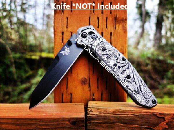 Viking - Odin - Norse God - Benchmade 940 Osborne - Deep Laser Engraved Titanium Scales - EDC Gear *Scales Only*