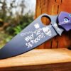 Joker - Spyderco PM2 - Laser Engraved Blade - Anodized Hardware & Lynch Clip - Lotus Purple Haze Scales - Phosphor Washers - Complete Knife