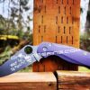 Joker - Spyderco PM2 - Laser Engraved Blade - Anodized Hardware & Lynch Clip - Lotus Purple Haze Scales - Phosphor Washers - Complete Knife