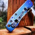 Damascus Pattern - Spyderco Smock - Fiber Laser Deep Engraved - Anodized Titanium Knife Scales - EDC Gear *Knife Install Optional* - Image 4