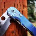 Damascus Pattern - Spyderco Smock - Fiber Laser Deep Engraved - Anodized Titanium Knife Scales - EDC Gear *Knife Install Optional* - Image 3