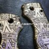 Spyderco Shaman - Aztec Calendar - NEW Relief Engraving Style - Laser Engraved Brass Scales - EDC Gear *Scales Only*