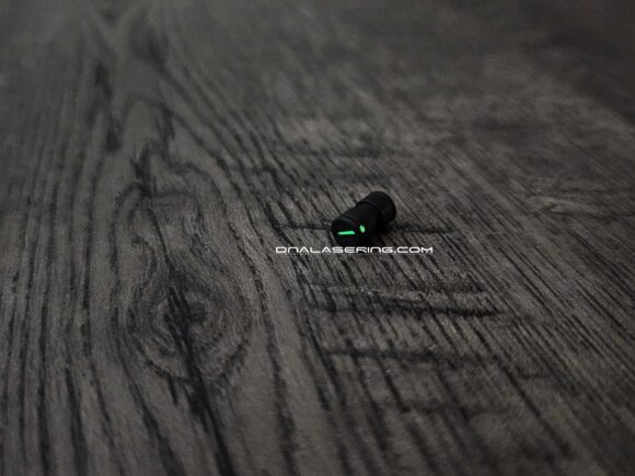 Benchmade - GREEN Glow Rhino - Titanium Thumb Stud - Black Finish - Flytanium Gear