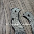Seigaiha Japanese Waves - Spyderco Delica TI - Deep Laser Engraved Titanium Scales - Flytanium - EDC Gear - Optional Knife Install - Image 2