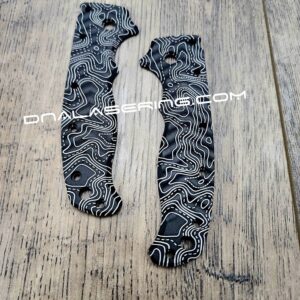 Topographic Map Pattern - Demko AD 20.5 - Laser Engraved Aluminum Chevron Scales - Anodized Black - EDC Gear