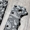 Paisley Bandana Pattern - Demko AD 20.5 - Laser Engraved Aluminum Scales - Anodized Black - EDC Gear - Image 3