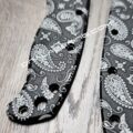 Paisley Bandana Pattern - Demko AD 20.5 - Laser Engraved Aluminum Scales - Anodized Black - EDC Gear - Image 2