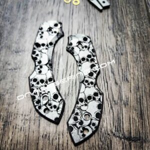 PM3 MAGNACUT Spyderco Para 3 Salt - Mandala Paisley Engraved AWT Skinny Titanium Scales - LynchNW Blacksmith Pocket Clip - Complete Knife