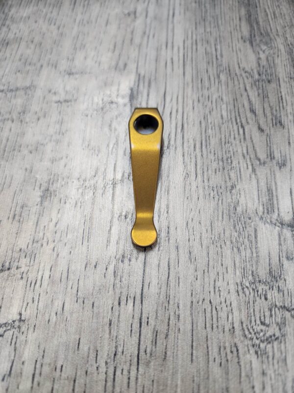 LynchNW Spyderco - Standard - Anodized Titanium - Deep Carry Pocket Clip - Ano Finish - Bronze - Made In USA