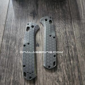 Benchmade Taggedout - Seigaiha Pattern - Japanese Waves - Engraved Titanium Knife Scales - Flytanium Gear