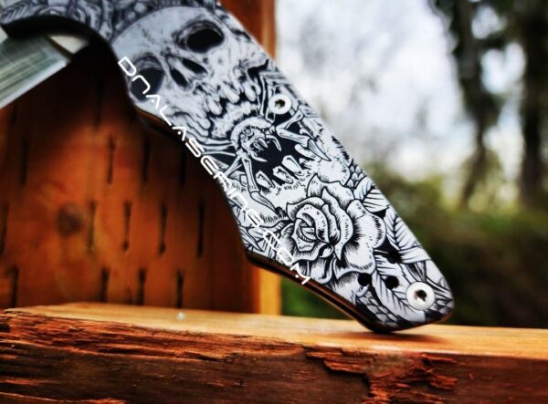 Fearless - Spyderco YoJumbo - Deep Laser Engraved - Titanium Scales - EDC Gear *Scales/Handles Only*