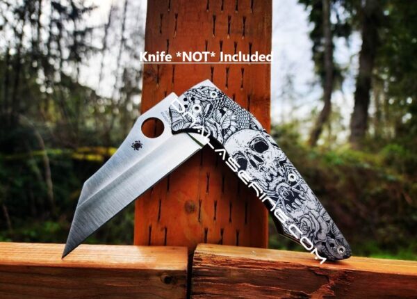 Fearless - Spyderco YoJumbo - Deep Laser Engraved - Titanium Scales - EDC Gear *Scales/Handles Only*