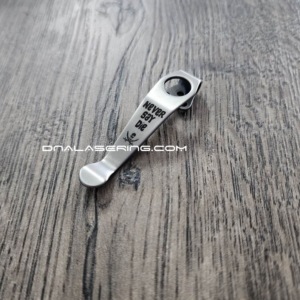 LynchNW Spyderco - Never Say Die - Goonies - Deep Laser Engraved Titanium - Deep Carry Pocket Clip - Blacksmith, Satin or Sandwashed Finish