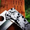Skulls - Spyderco YoJumbo - Deep Laser Engraved - Titanium Scales - EDC Gear *Scales/Handles Only*