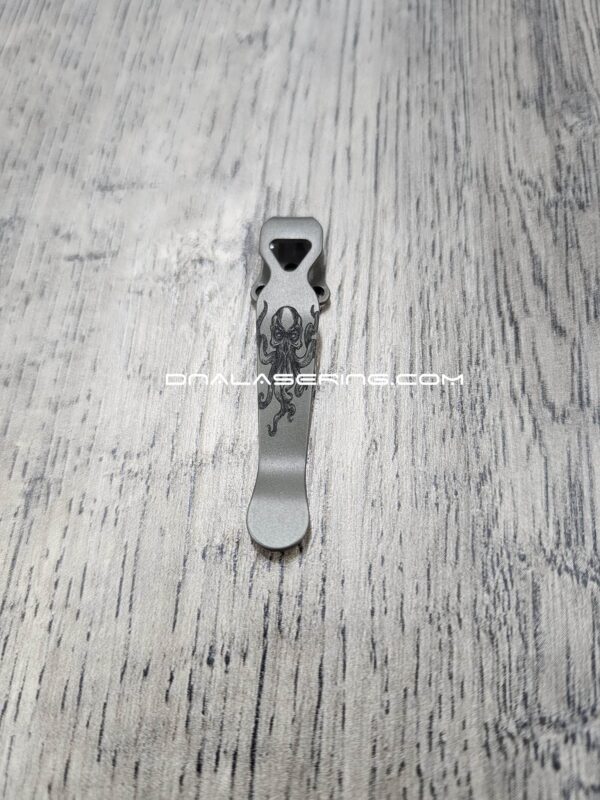 LynchNW Benchmade - Kraken - Engraved Titanium - Deep Carry Pocket Knife Clip - Blacksmith, Sandwashed or Satin Finish - MADE IN USA