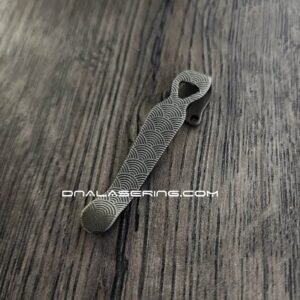 LynchNW Benchmade - Seigaiha Waves - Deep Laser Engraved Titanium - Deep Carry Pocket Clip - Emerson - Protech -  Blacksmith, Sandwash, or Satin Finish