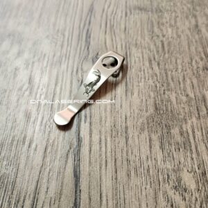 LynchNW Spyderco - Koi Fish - Deep Laser Engraved Titanium - Deep Carry Pocket Clip - Blacksmith, Satin or Sandwashed Finish