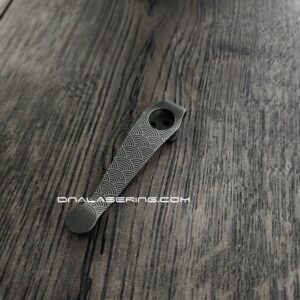 LynchNW Spyderco - Seigaiha Waves - Deep Laser Engraved Titanium - Deep Carry Pocket Clip - Blacksmith or Sandwash Finish