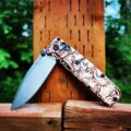 MINI Benchmade Bugout - Leaf Scroll - Deep Laser Engraved Copper Scales - EDC Gear *Scales Only* - Image 2