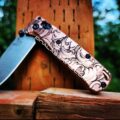 MINI Benchmade Bugout - Leaf Scroll - Deep Laser Engraved Copper Scales - EDC Gear *Scales Only* - Image 3