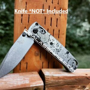 MINI Benchmade Bugout - Viking Runes - Nordic Design - Deep Laser Engraved Titanium Scales - EDC Gear *Scales Only*