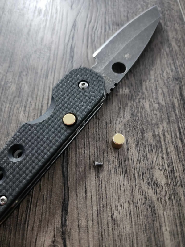 Spyderco Smock - Replacement Button (Lock Release) - Brass - EDC Gear