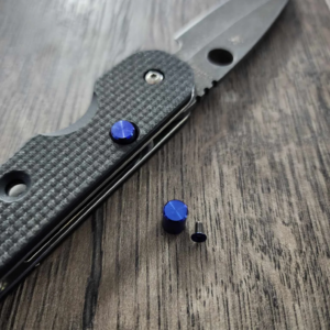 Spyderco Smock - Replacement Button (Lock Release) - Titanium - Blue Anodize - EDC Gear