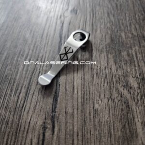 LynchNW Spyderco - Viking Berserker Rune - Deep Laser Engraved Titanium - Deep Carry Pocket Clip - Blacksmith, Satin or Sandwashed Finish