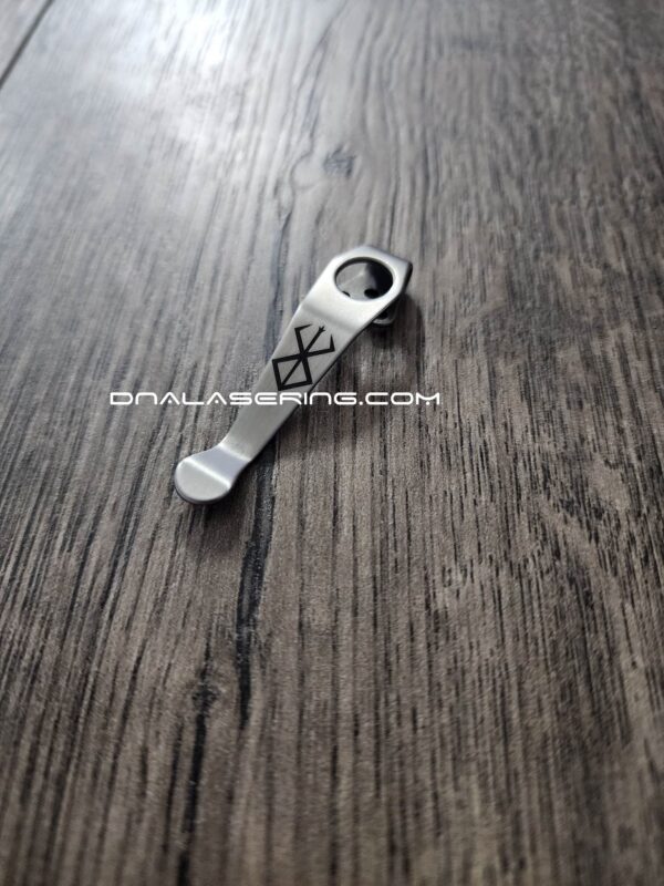 LynchNW Spyderco - Viking Berserker Rune - Deep Laser Engraved Titanium - Deep Carry Pocket Clip - Blacksmith, Satin or Sandwashed Finish