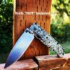 Paisley Leaf - Benchmade Bugout TI - Deep Laser Engraved Titanium Scales - Flytanium Gear *Scales Only*