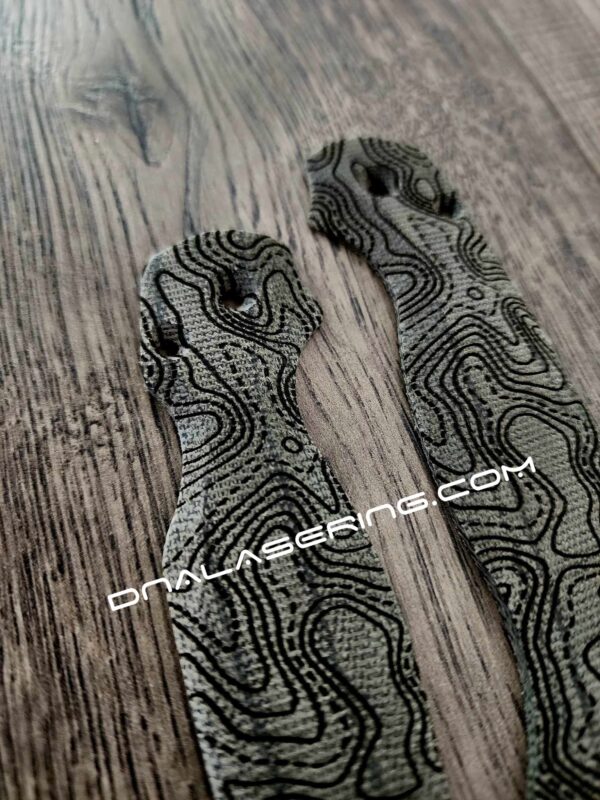 Spyderco PM2 Lotus - Topographic - Engraved Black Canvas Micarta Knife Scales - EDC Gear - Knife & Hardware Optional