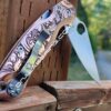 Spyderco PM2 Lotus - Leaf Scroll - NEW Relief Engraving Style - Deep Laser Engraved - Copper Knife Scales - EDC Gear *Knife Install Optional*