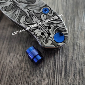 Spyderco Para Military 2 or Para 3 - Custom Lanyard Plug - Titanium - Blue Anodized - EDC Gear - PM2 - PM3