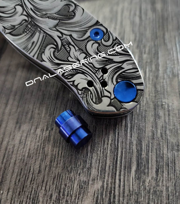 Spyderco Para Military 2 or Para 3 - Custom Lanyard Plug - Titanium - Blue Anodized - EDC Gear - PM2 - PM3