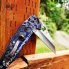 Spyderco YoJumbo - Blue Swirl - Carbon Fiber Knife Scales - EDC Gear