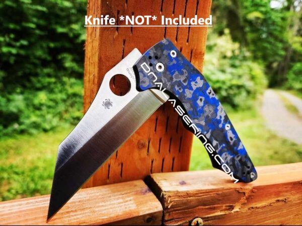 Spyderco YoJumbo - Blue Swirl - Carbon Fiber Knife Scales - EDC Gear