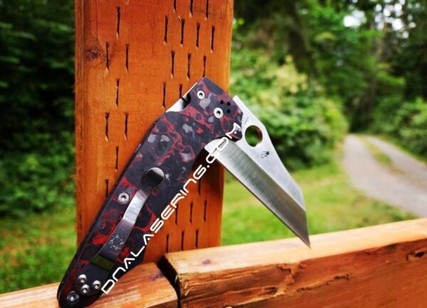 Spyderco YoJumbo - Red Shred - Carbon Fiber Knife Scales - EDC Gear