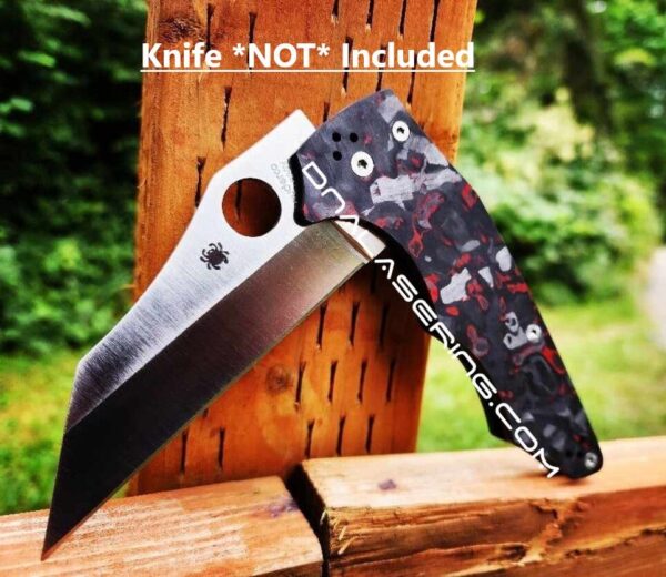 Spyderco YoJumbo - Red Shred - Carbon Fiber Knife Scales - EDC Gear