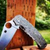 Spyderco PM2 - Damascus Pattern - Fiber Laser Deep Engraved - PM2 Titanium Knife Scales - EDC Gear - Knife & Hardware Optional