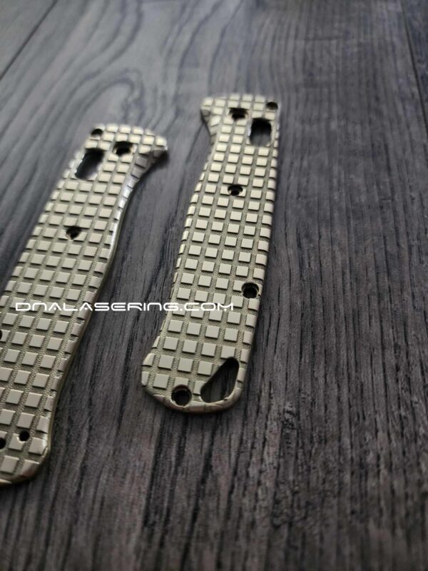 Benchmade Bugout Brass - Frag Pattern - NEW Relief Engraving Style - Deep Laser Engraved - Brass Knife Scales - EDC Gear *Scales Only*