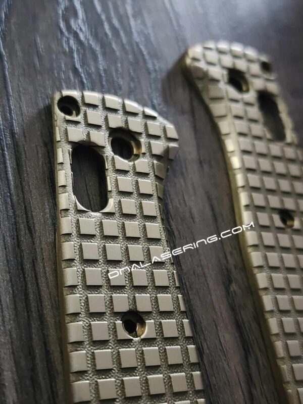 Benchmade Bugout Brass - Frag Pattern - NEW Relief Engraving Style - Deep Laser Engraved - Brass Knife Scales - EDC Gear *Scales Only*