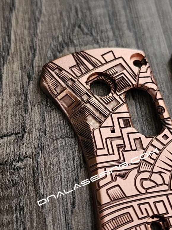 Benchmade Bugout Copper - Tiki Mask - NEW Relief Engraving Style - Fiber Laser Engraved - Copper Knife Scales - EDC Gear *Scales Only* - Image 2