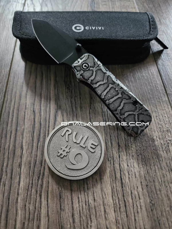 Civivi Baby Banter - Snakeskin - Reptile Pattern - Deep Laser Engraved Titanium Scales - EDC Gear *Scales Only*