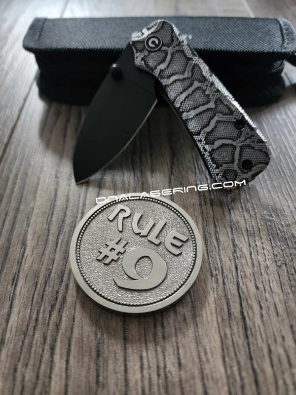 Civivi Baby Banter - Snakeskin - Reptile Pattern - Deep Laser Engraved Titanium Scales - EDC Gear *Scales Only*