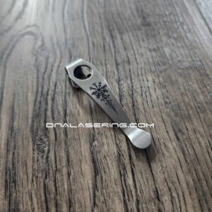 LynchNW Spyderco - Web - Laser Engraved Titanium - Deep Carry Pocket Clip - Blacksmith Finish