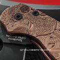 Spyderco PM2 - Viking Runes - NEW Relief Engraving Style - Deep Laser Engraved - Copper Knife Scales - EDC Gear - Knife & Hardware Optional - Image 4