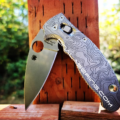 Spyderco Manix 2 - Topographic Map - Deep Fiber Laser Engraved Titanium Scales - Flytanium Gear *Knife Install Optional*