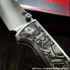 Chaves Knives - Relief Engraved RCK9 - Samurai Devil Mask Theme - Titanium - M390 Steel - COMPLETE KNIFE - Extra clip - New in box
