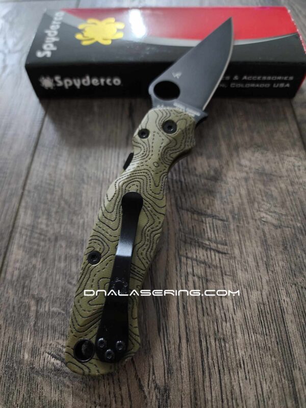 Spyderco PM2 MagnaCut - OD Green Engraved Topographic Scales - CPM MagnaCut DLC Blade - Complete Knife - EDC Gear