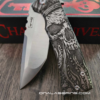 Chaves Knives - Relief Engraved Redencion 229 Kickstop - Davy Jones Pirate Skull 2.0 - Titanium Scales - M390 Steel - COMPLETE KNIFE - Extra clip - New in box